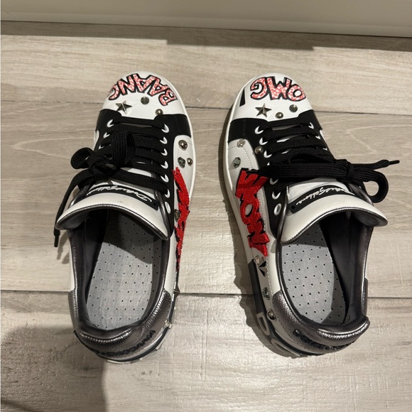 Dolce & Gabbana leather wow embellished low top sneakers size 40 - Picture 5 of 9